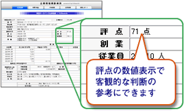 評点の数値表示で客観的な判断の参考にできます